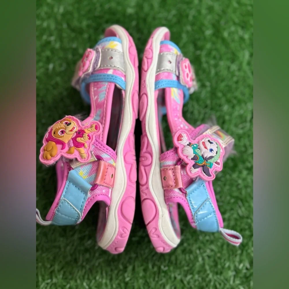 Pink and Silver Kids Sandals Size 12‎